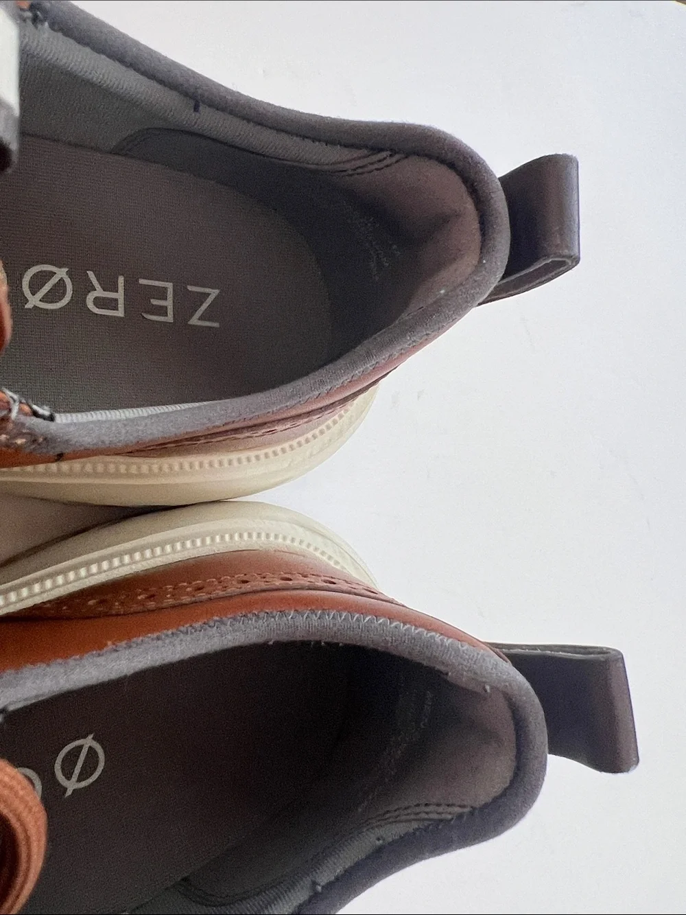 Cole Haan ZERØGRAND British Tan Leather Wingtip Sneaker with Cream Sole